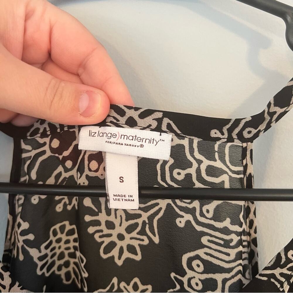 Liz Lange Maternity Sleeveless Maxi Dress Women's Size Small Black & White Print - Picture 6 of 7